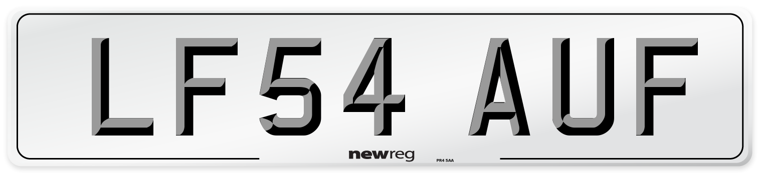 LF54 AUF Number Plate from New Reg